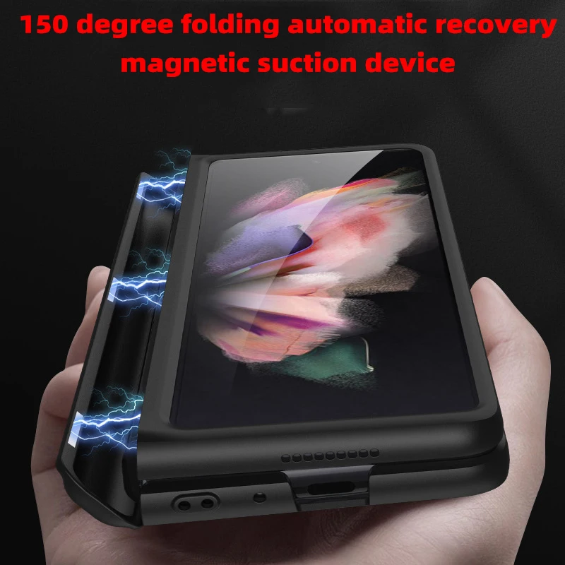 

New TECH. 360 Degree All Inclusive Magnetic Attraction Bracket Kickstand Case for Samsung Galaxy Z Fold 3 Case for F9260 Case