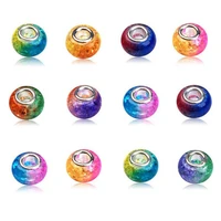 100pcs colorful beads resin european beadsbeads spacer beads with mixed color rhinestone charms beads for diy