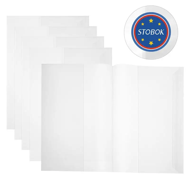 

5pcs Textbook Protection Covers Reusable Book Covers Transparent Book Covers Waterproof Slipcases