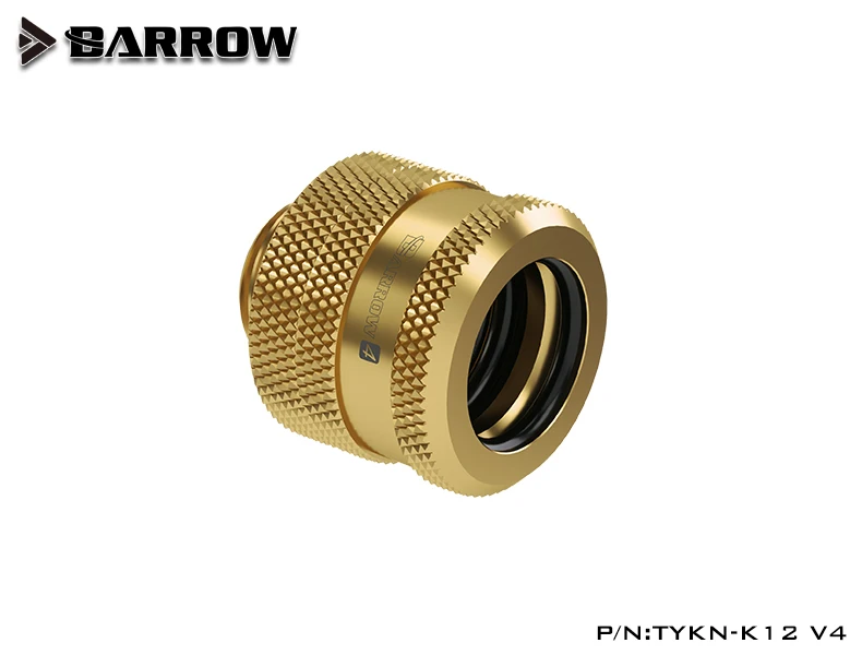 Фото Соединитель BARROW G1/4'' с ручной компрессией для трубок OD12/14/16мм из TEPG акрила, металлический коннектор для водяного охлаждения TYKN-K12 V4 №4