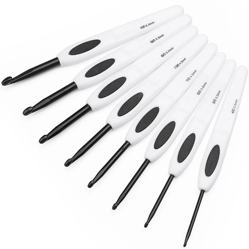 

KAOBUY 8pcs/set Plastic Handle Crochet Hook Set Knitting Needles 2.5-6mm For DIY Crafts Sweater Knitting Loom Tool