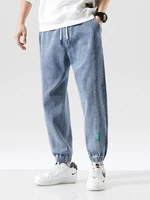 spring summer black blue baggy jeans men streetwear denim joggers casual cotton harem pants jean trousers plus size 6xl 7xl 8xl