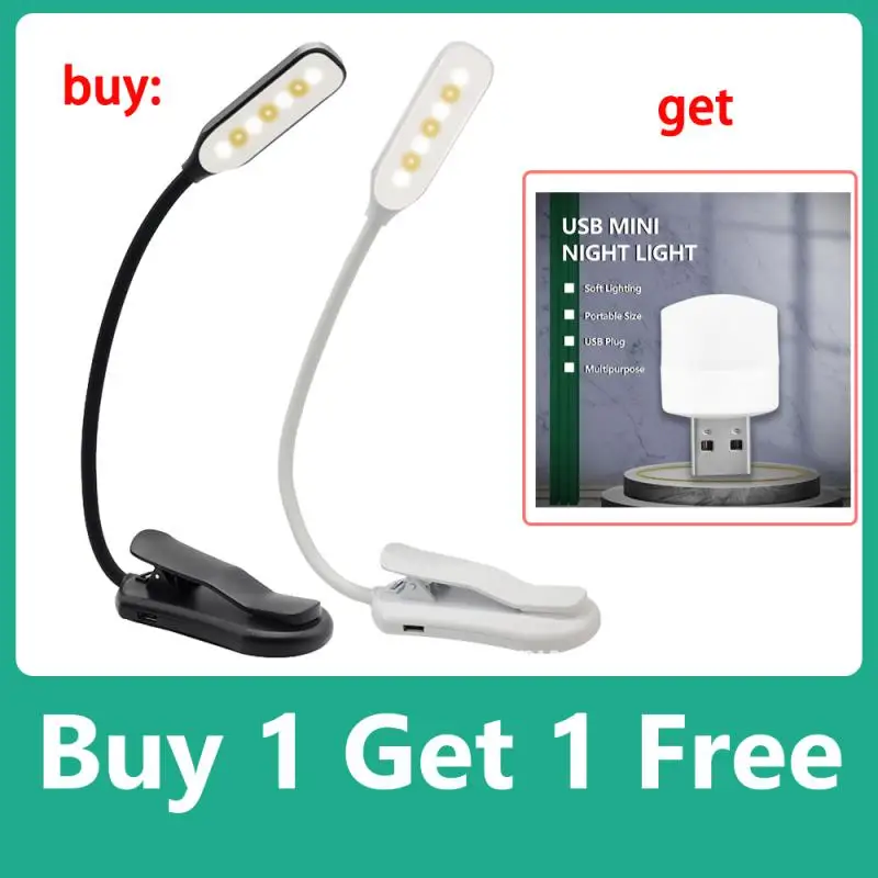 

Rechargeable Book Light Mini 7 LED Reading Light 3-Level Warm Cool White Flexible Easy Clip Lamp Read Night Reading Lamp In Bed
