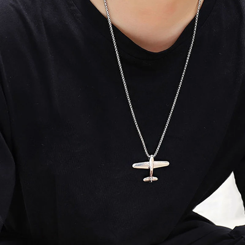 Модные креативные стильные ожерелья в стиле хип-хоп модели самолета из титановой
