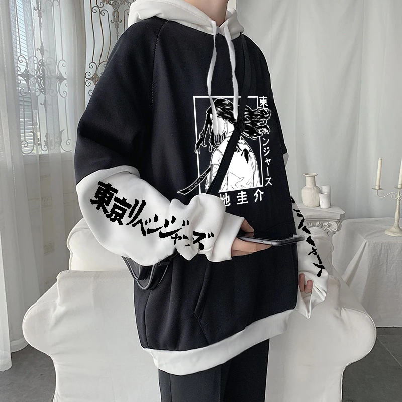 

Anime Tokyo Revengers Hoodies Gothic Cool Streetwear Casual Harajuku Men Women Winter Warm Patchwork Sweatshirt