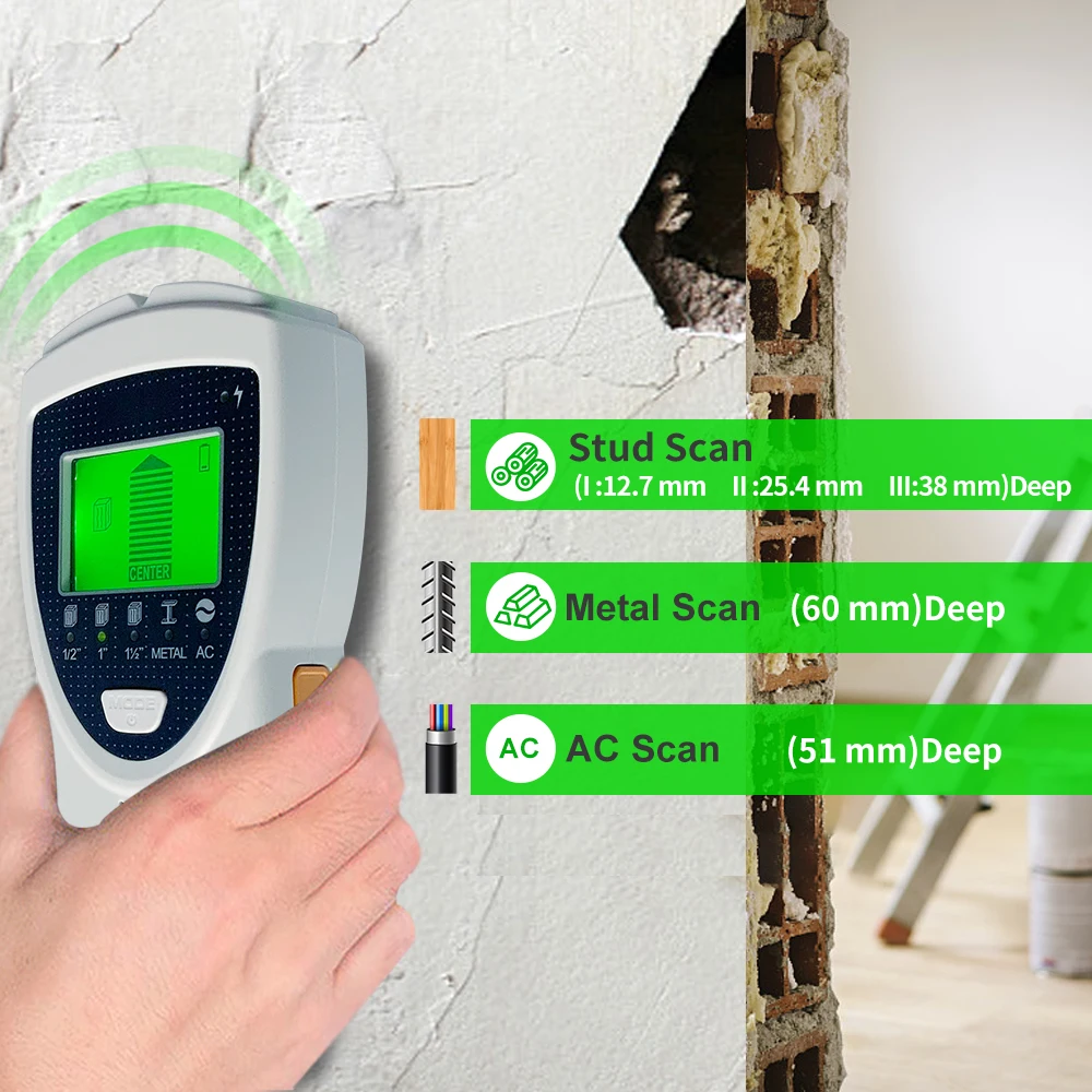 

Digital LCD Display Wall Scanner 4 in 1 Electric Wall Detector Finders for Wood AC Wire Metal Studs Detection