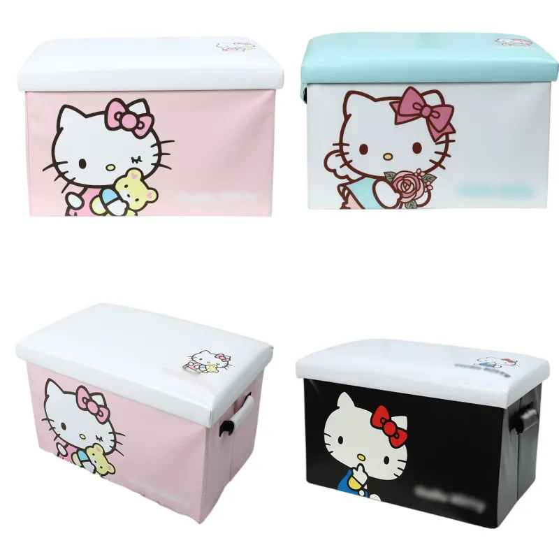 

Kawai Anime Hellow Kittys Cartoon Storage Box Folding Portable Sundries Storage Box Household Supplies Organizing Box Car Boxes