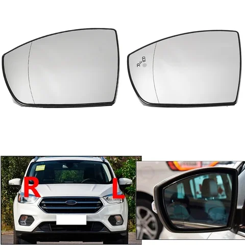 Для Ford Escape Kuga Ecosport 2013 2014 2015 2016 2017, автомобильное зеркало заднего вида, стеклянная линза с подогревом, слепая точка