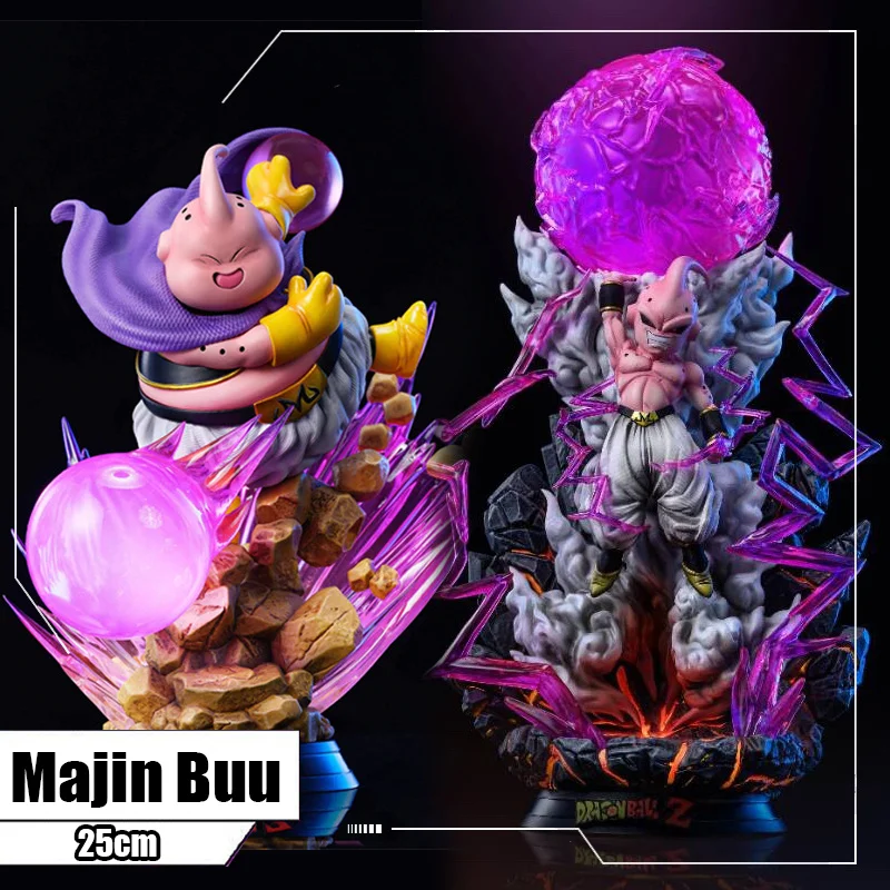 

25CM Anime Dragon Ball Z Fat Majin Buu Junsui Action Figures GK Figurine with Light PVC Collection Model Toys for Children Gifts