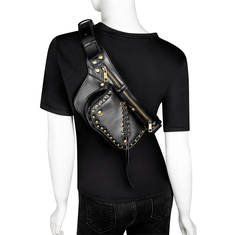 New Arrival Retro Waist Bag New Steampunk Waist Packs for Unisex Fashion Vintage Luxury Design Waist Bag Casual Street Waist Bag