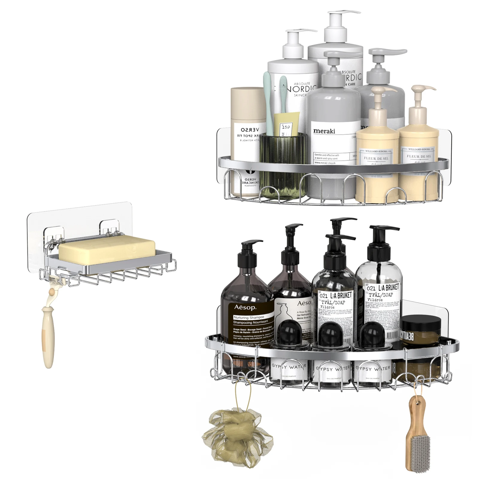 

Bathroom Shelf Stainless Steel Corner Shower Shelf With Soap Dish Holder Shower Organizer For Bathroom Accessories