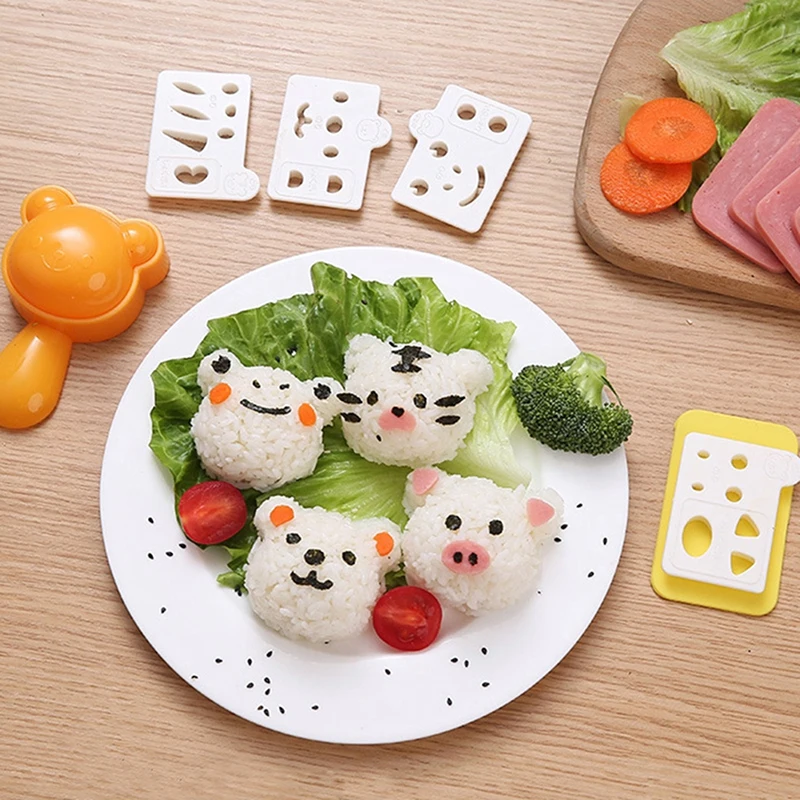 

Cute Cat Sushi Nori Rice Mold Dog Bear Rabbit Panda Rice Embossing Moulds Bento Sanwich Decoration Cutter Onigiri Maker Molds