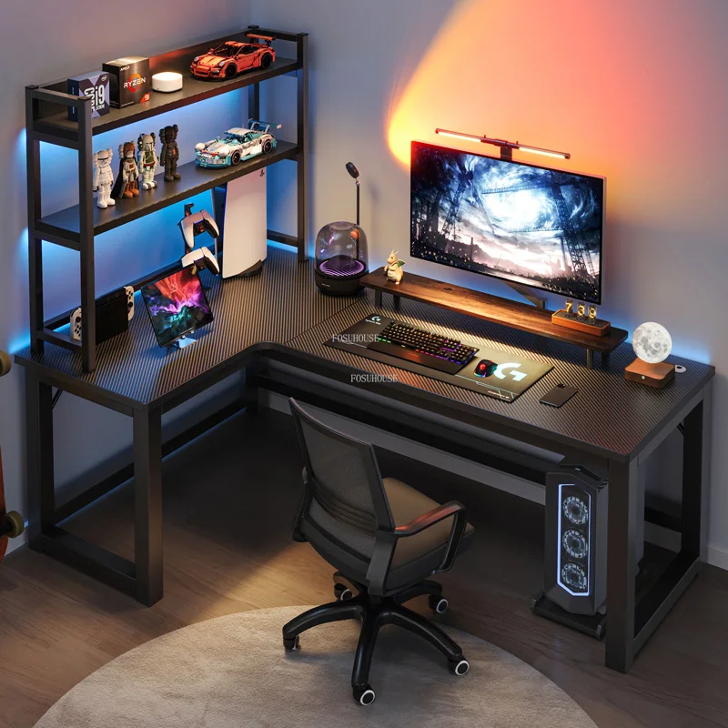 

European Corner Computer Desks Double Table Creative Office Furniture Internet Cafe Gaming Desk Home Bedroom Wooden Study Table