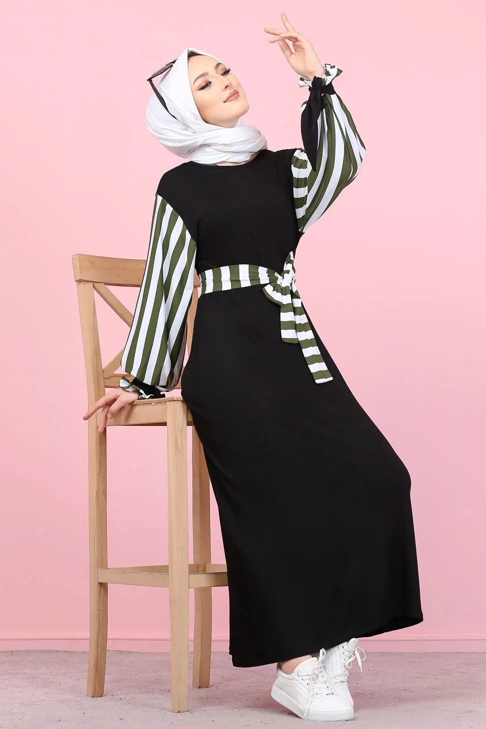 Мусульманское платье TUGBA с длинным рукавом, мусульманское платье 2021, турецкий халат, хиджаб, лето