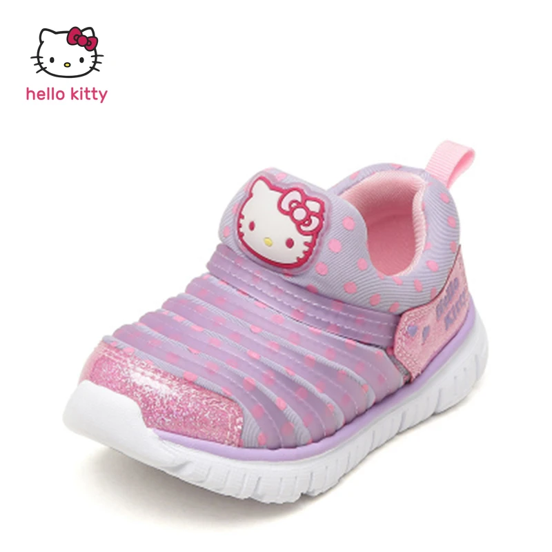 

Утепленные и дышащие кроссовки Hello Kitty для девочек из хлопка, Симпатичная повседневная обувь для девочек