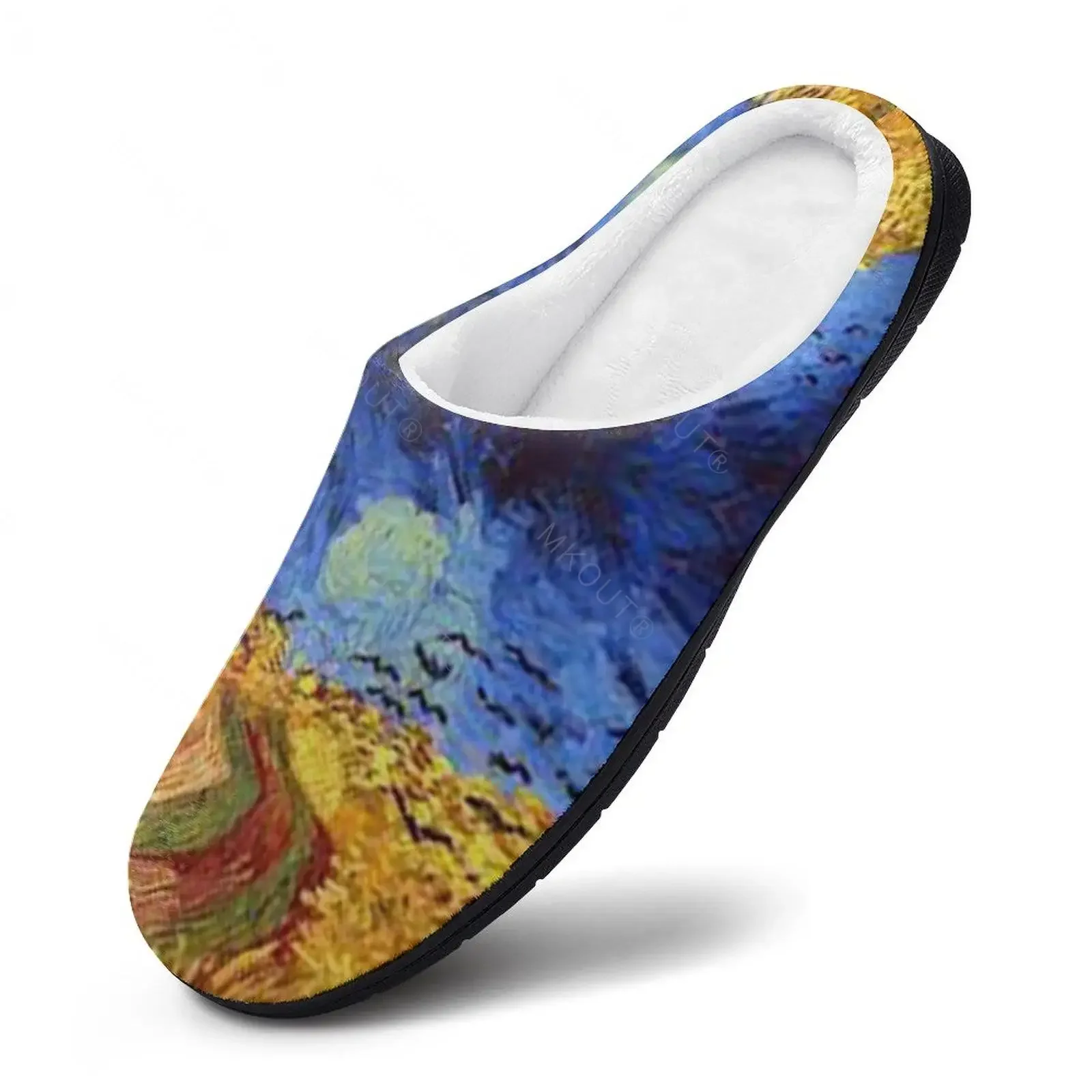 Зимние теплые тапочки Van Gogh 7 для мужчин и женщин хлопковые нескользящие шлепанцы
