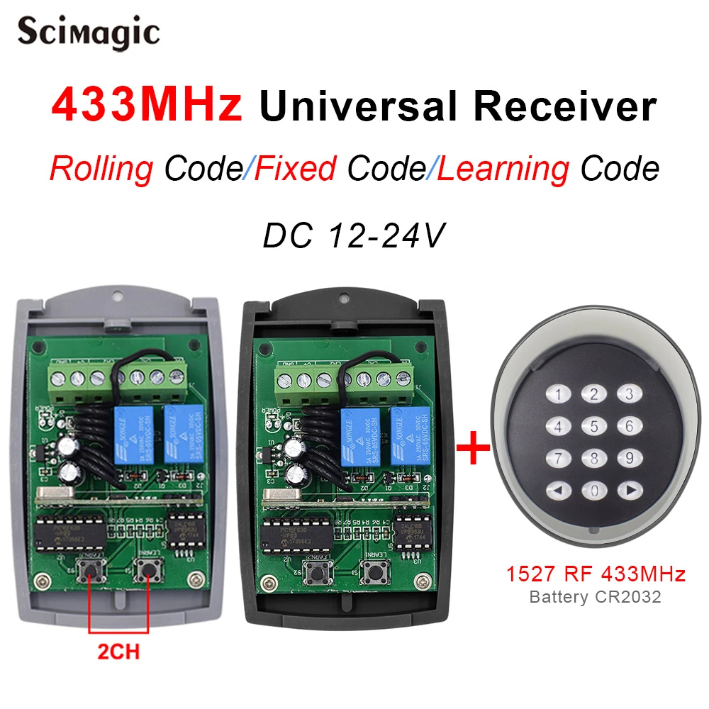 

433mhz универсальная цифровая клавиатура и приемник дистанционного выключателя гаража для распашных раздвижных / ворот Система контроля дост...