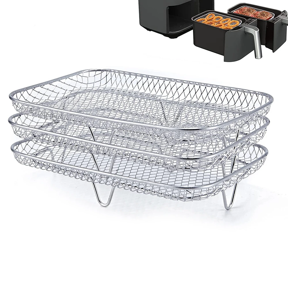 

Roasting Rack Three-Layer Air Fryer Steaming Rack Stainless Steel DZ201 Dehydration Rack Air Fryer Accessories Kitchen Supplies