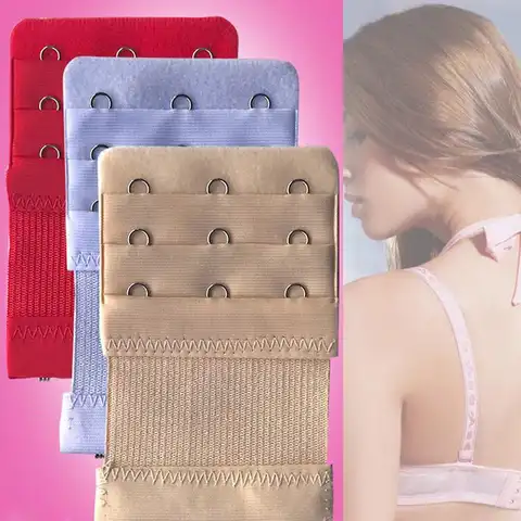 3PCS Bra Extender for Women's Elastic Bra Extension Strap Hook Clip Expander Adjustable Belt Buckle Underwear Extend Adjustable
