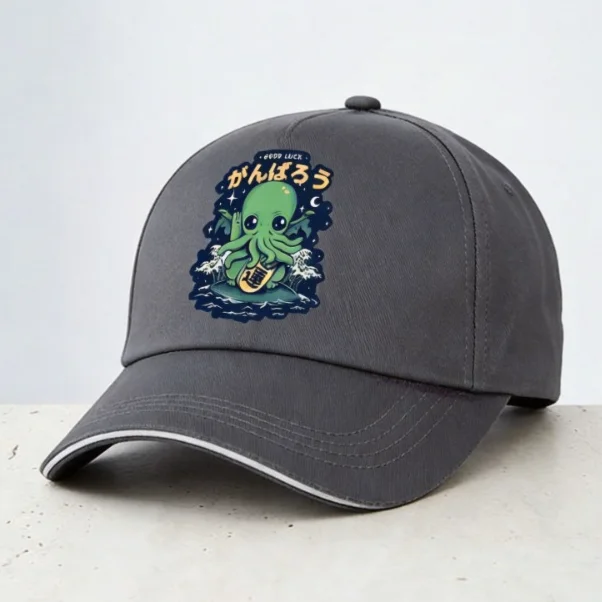 Фото Бейсболка Good Luck Cthulhu Cuttlefish, летняя, унисекс, для гольфа, с изображением осьминога Лавкрафта, регулируемая, с застежкой-клипсой №1
