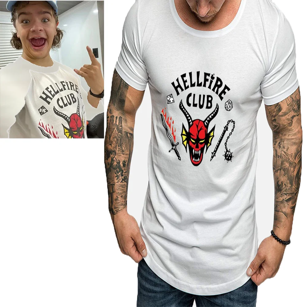 

Unisex Stranger Things Hellfire 4 Club Tee Men's Ullzang Eleven Short Sleeves Fashion Aesthetic Tops New Print Harajuku Clothes