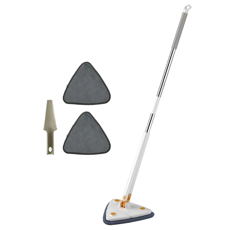 

1Set Triangle Mop 360° Rotatable Spin Cleaning Mop Fiber+Plastic+Stainless Steel