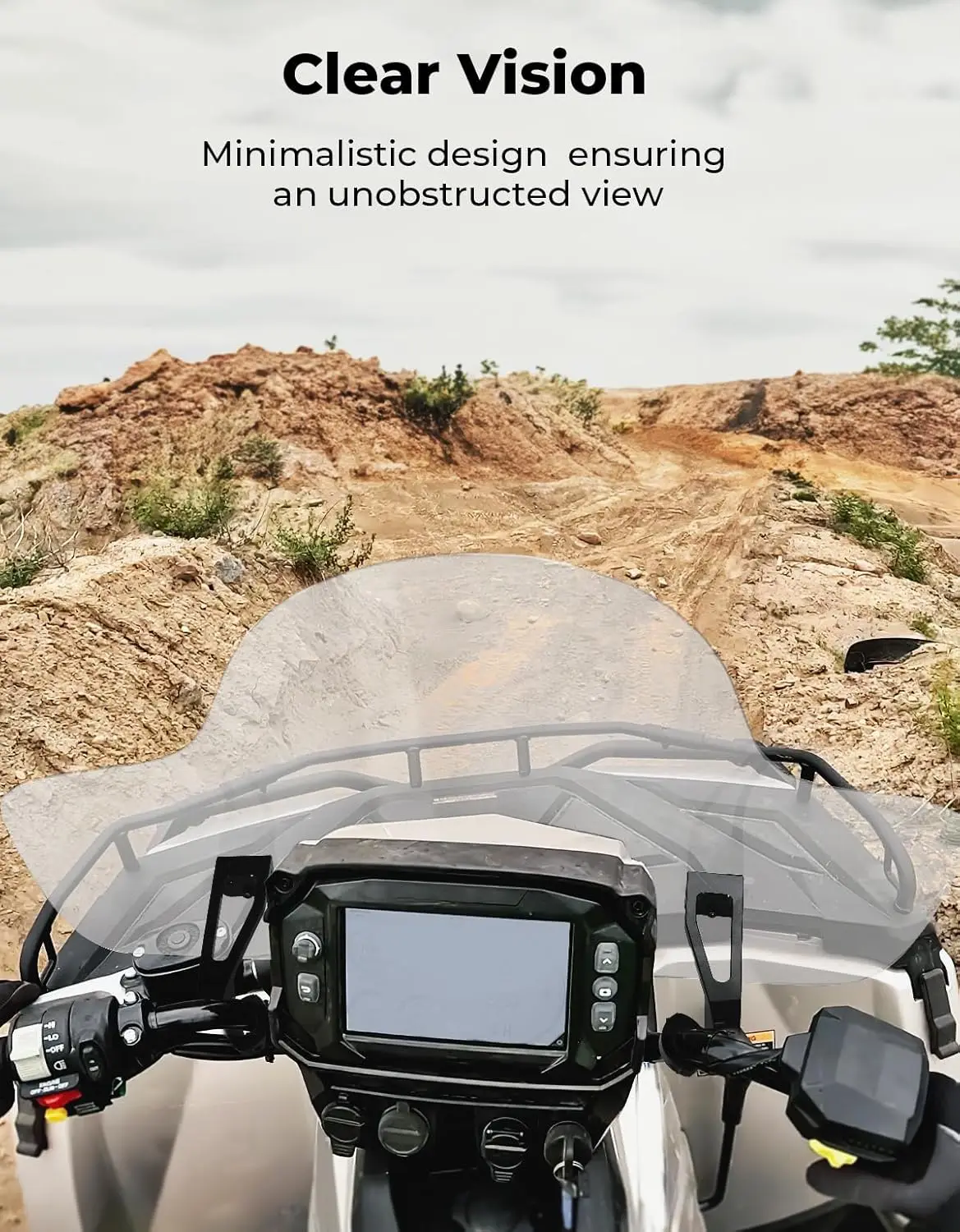 Переднее лобовое стекло KEMIMOTO ATV с алюминиевым кронштейном совместимое Polaris Sportsman