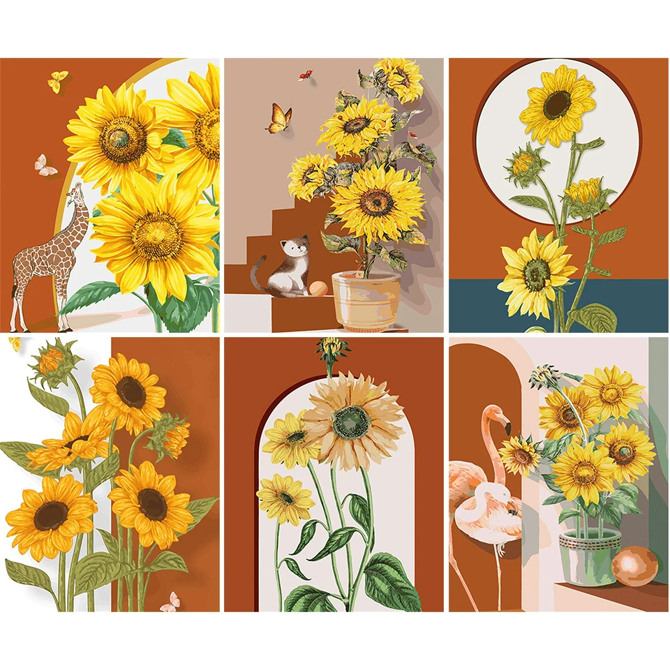 

5D DIY Diamond Painting Sunflower Cross Stitch Kit Embroidery Hand Inlay Art Painting Rhinestone Home Wall Decoration