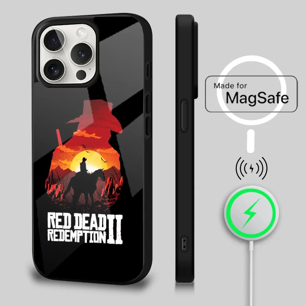 R-Red Dead R-Redemption RDR 2 Phone Case For iPhone 16 15 14 13 12 11 Plus Pro Max Mini Magsafe Magnetic Wireless Charging
