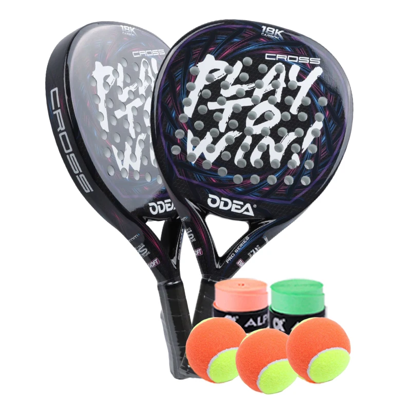 ODEA Padel Racket Professtional 18k Carbon Men Women Tennis Racquet Sports with Padel Bag Balls Grip Tape Paddle Shovel Raquet