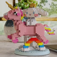 miniature small particles assembled building blocks childrens educational toys ornaments unicorn jade dog