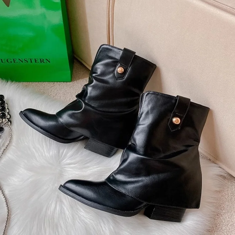 2024 трендовые женские зимние ботильоны с острым носком новые дизайнерские