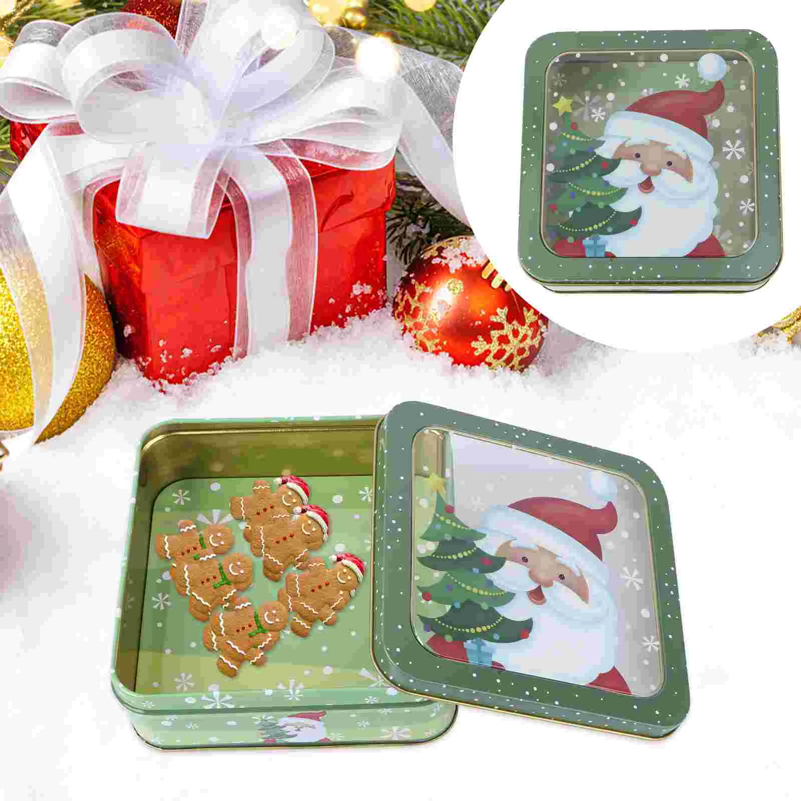 

Christmas Box Candy Cookie Tin Gift Tins Tinplate Storage Metal Holiday Containerboxes Large Jar Lidscan Containers Party Empty
