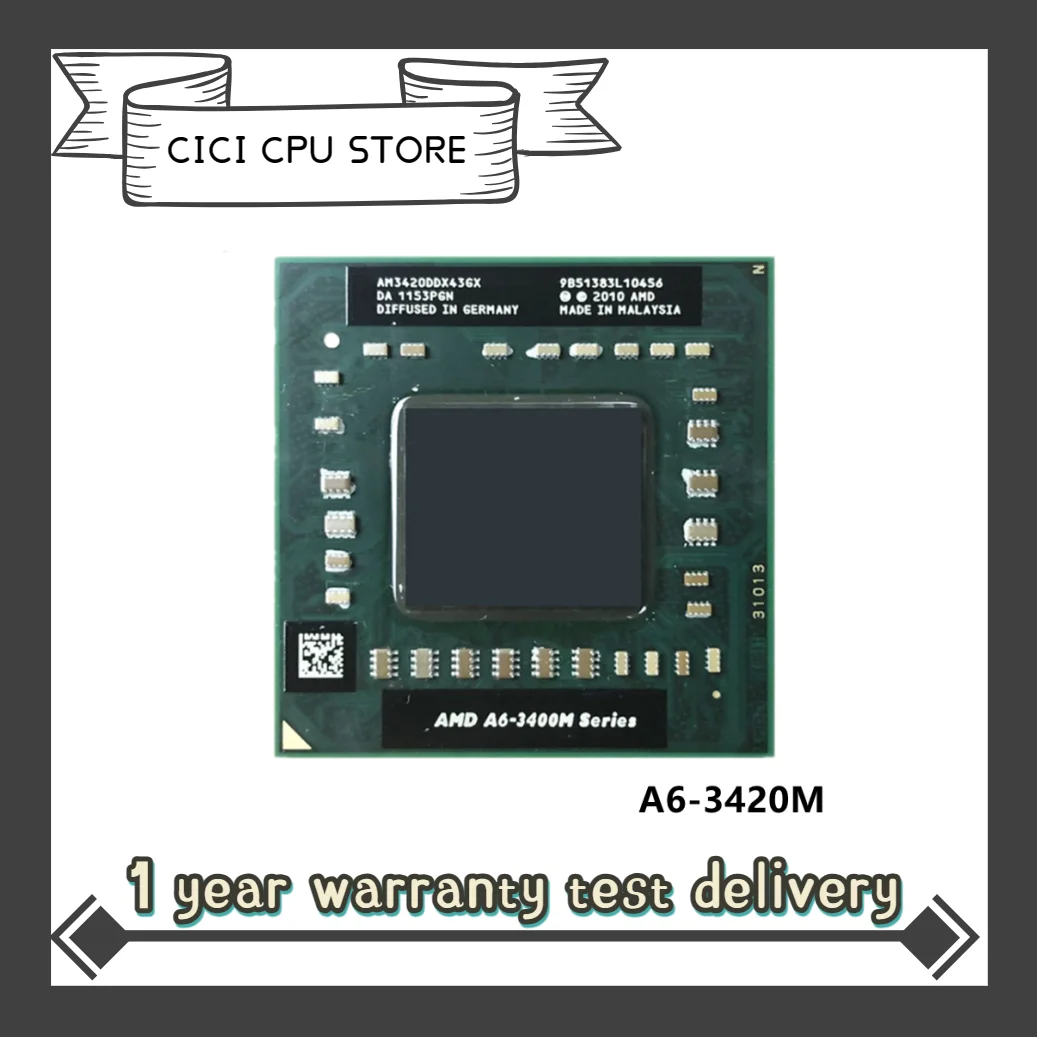 

AMD A6-Series A6-3420M A6 3420M 1.5 GHz Quad-Core Quad-Thread CPU Processor AM3420DDX43GX Socket FS1
