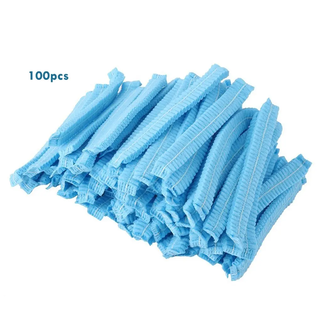 

100 pcs Disposable non-woven fabric cap dust cap round cap headgear strip mesh cap non woven cap hair