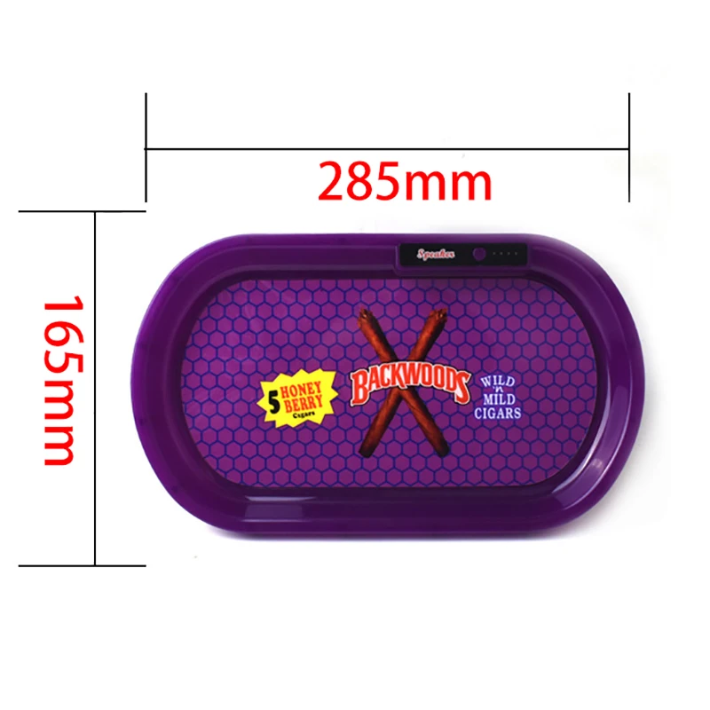 LED Rolling Tray Manual Smoking Pipe Tobacco Cigarette Paper Plate USB Recharging Lighting Backwoods Bluetooth Control images - 6