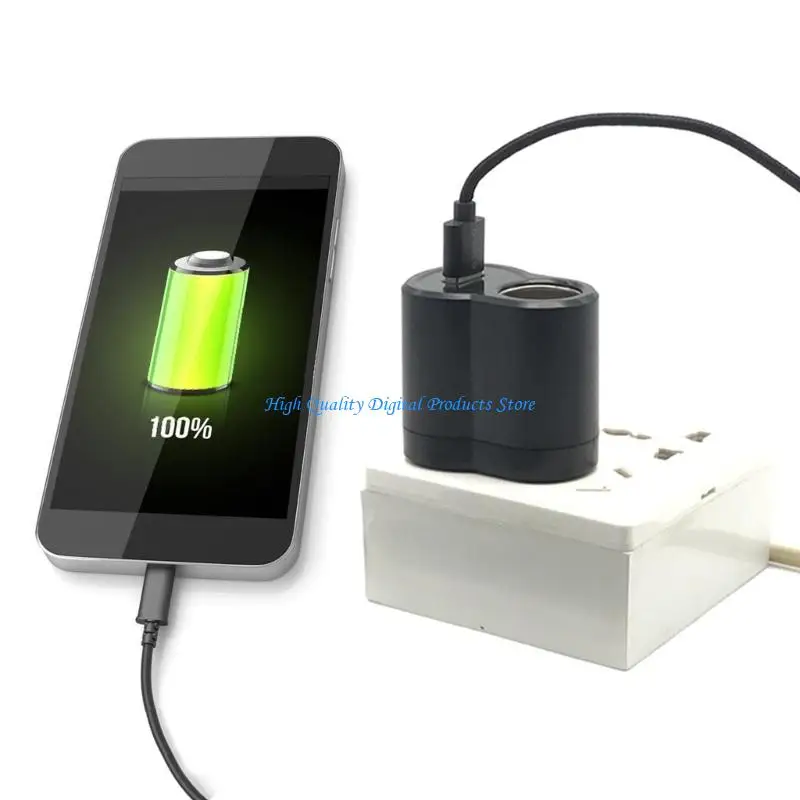 Фото U2JE термостойкие автомобильные USB-зарядные устройства, адаптер для прикуривателя, преобразователь 220 В в 12 В 12V0.5A/5V1A №2