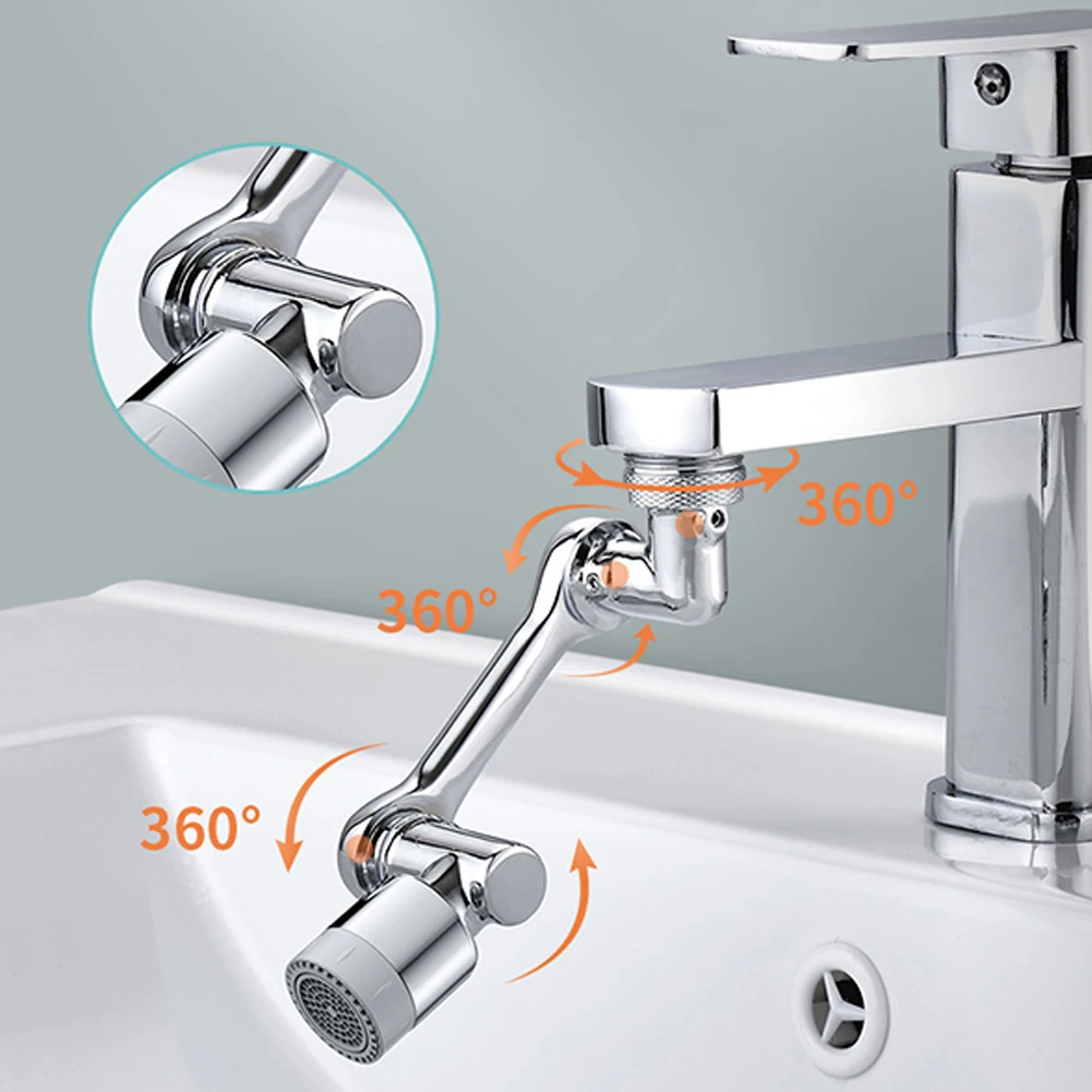 

Universal Multifunctional 360° Rotatable Faucet Extender Sprayer Head Two Outlet Mode Splash Filter Movable Kitchen Bathroom Tap