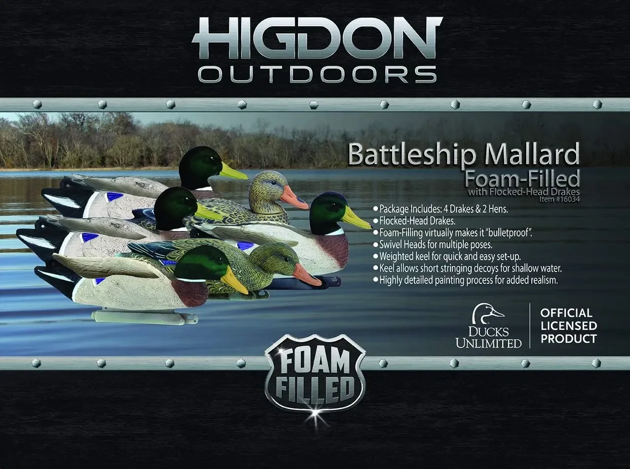 

Mallard Decoys, Foam-Filled, Flocked Heads