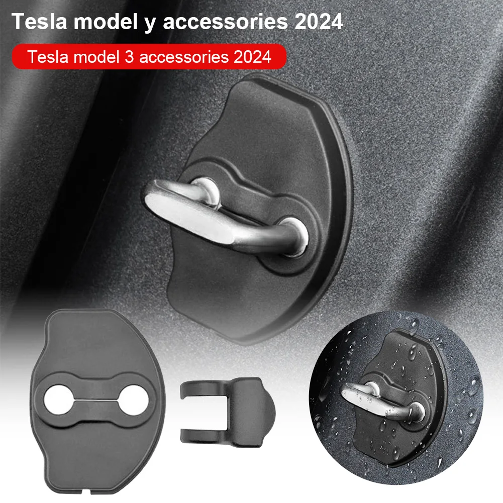 Новейшая защитная крышка дверного замка Tesla Model 3 Y 2016-2024 [Carbon Edition] защита от