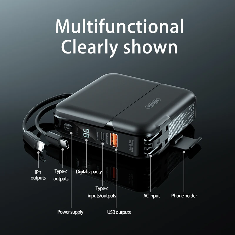 

REMAX RPP-20 4 In 1 Magnetic Wireless Charger Power Bank 15000mah For Iphone 12 13 Pro Max Battery Powerback