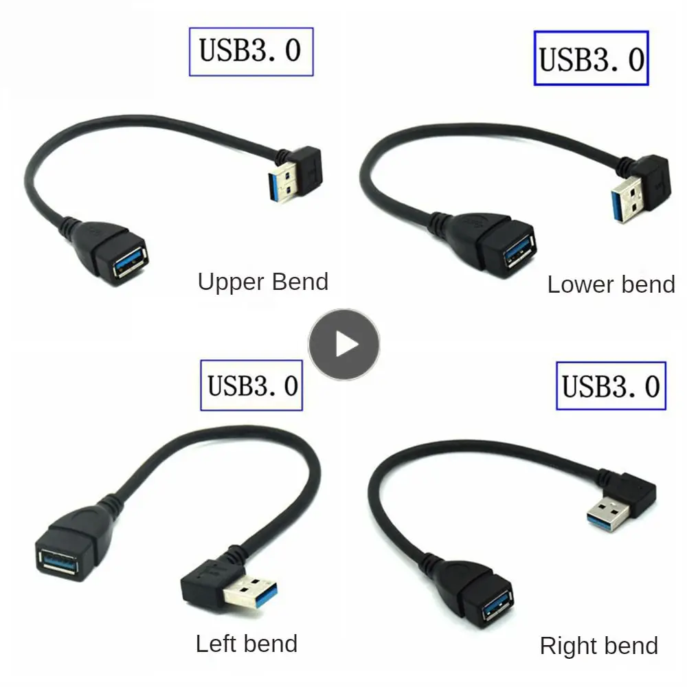 

25cm Bendable Adapter Data Cable 25cm Long Usb Right Angle Elbow Extension Cable Link Is Not Loose Data Cable Black Usb Cable