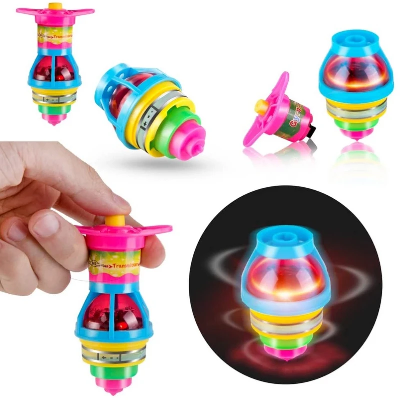 

2023 Spinning Top Flash Luminous Spinning Tops Toy Colorful Top Ejection Toy Flashing Led Gyroscope Children Classic Toys
