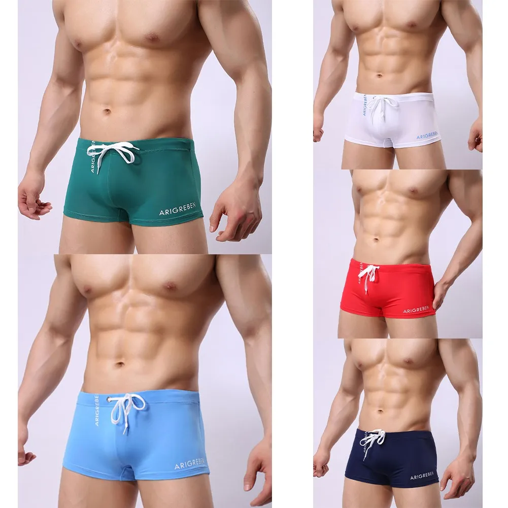 Swimwear for Men Boxer Briefs Sexy Swim Shorts Front Cross Design Breathable and Comfortable Ideal Swimming Beach