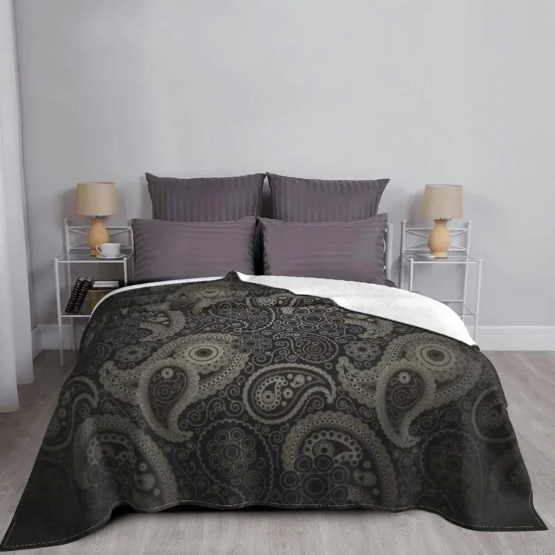 

Fashion Paisley Coral Fleece Plush Summer Portable Super Soft Throw Blanket For Sofa Outdoor Bedding Throws