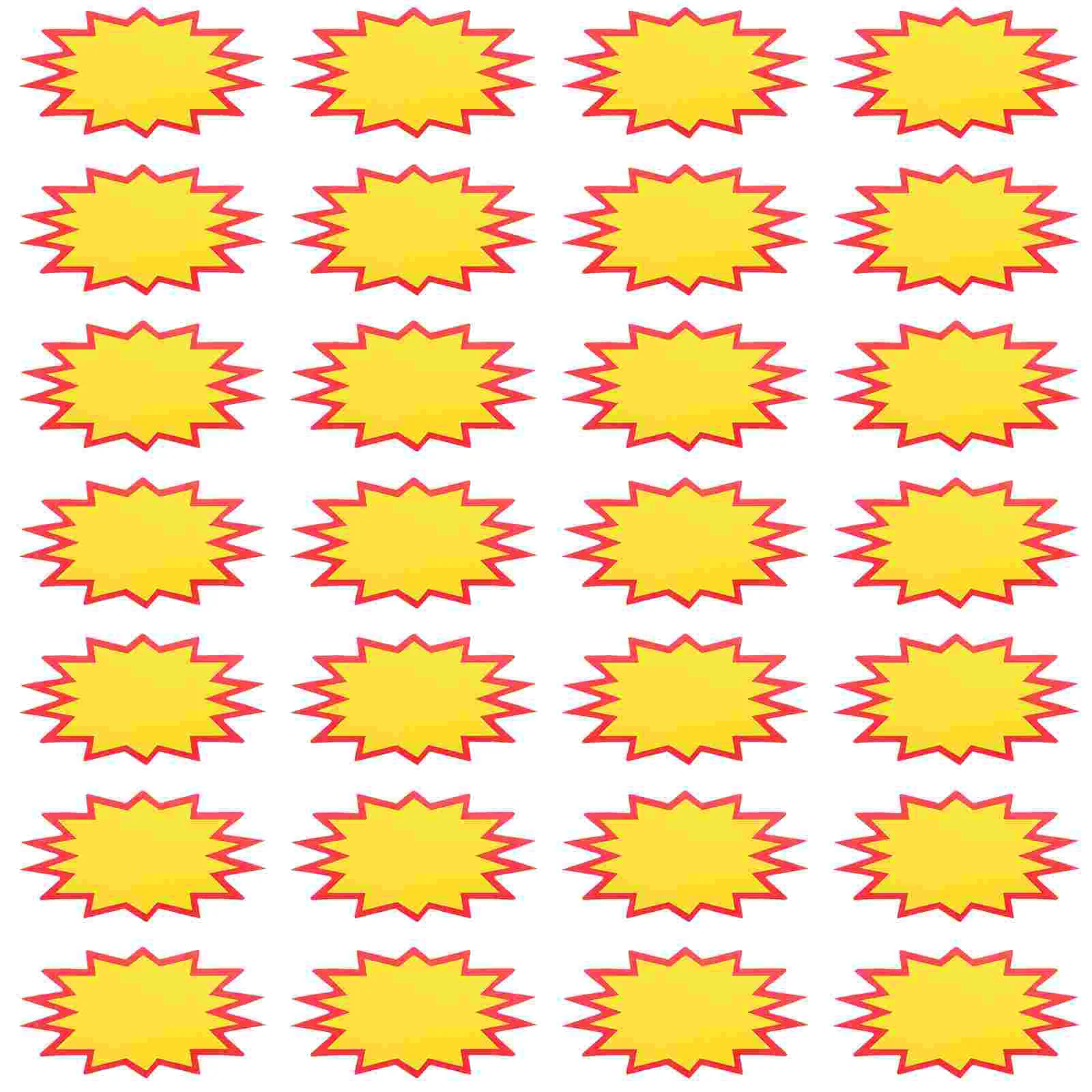 

Signs Price Neon Sale Burst Fluorescent Retail Label Star Paper Tag Blank Sign