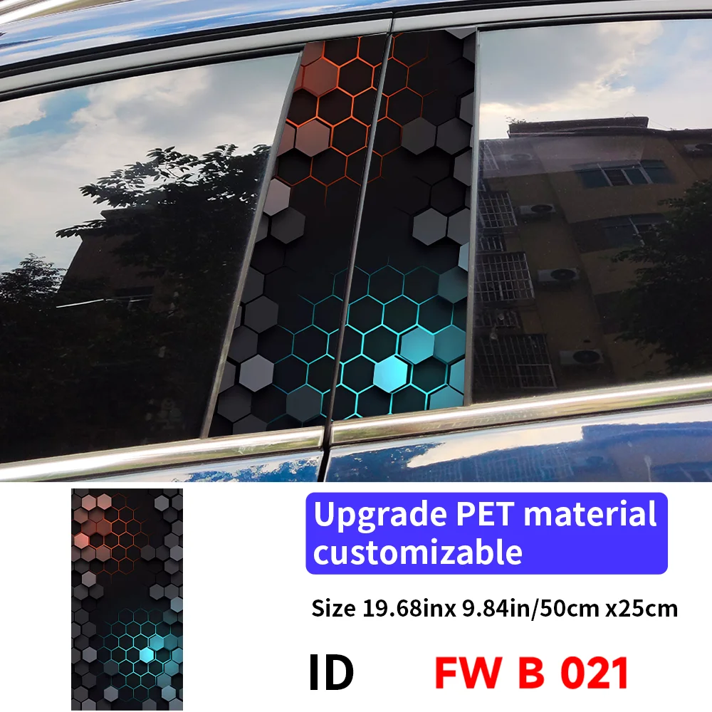 

Сотовые автомобильные наклейки, виниловые наклейки на автомобильную стойку B, водонепроницаемые наклейки на центральную стойку автомобиля, царапины, аксессуары для декора автомобиля