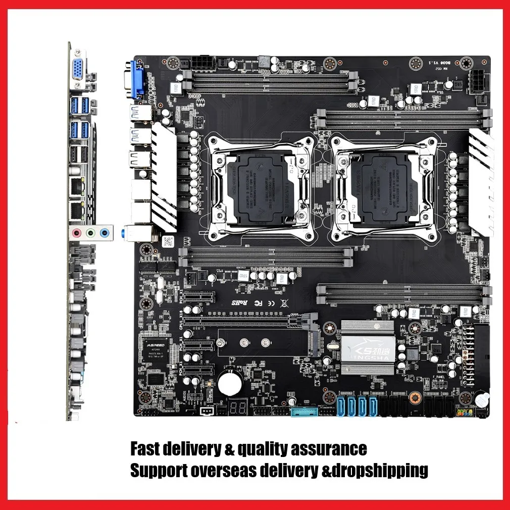 JINGSHA X99 материнская плата с двойным процессором Intel Xeon LGA 2011-3 E5 V3 ЦПУ 8 слотов DDR4 ECC REG M.2 NVME USB3.0