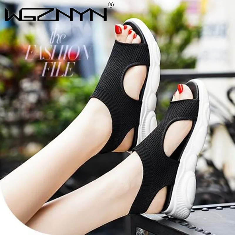 

Women's Wedge Sandals Fashion Outdoor Open Toe Platform Sports Sandals Summer New Knitted Mesh Casual Women's Shoes Beach Shoes