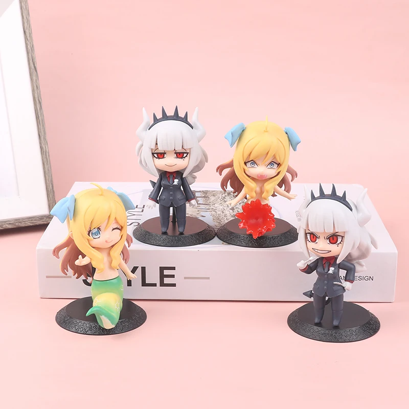 

4PCS/set Dropkick On My Devil Jashin-chan Anime Figures Helltaker Lucifer PVC Action Figure Collectible Model Doll Toy Gift